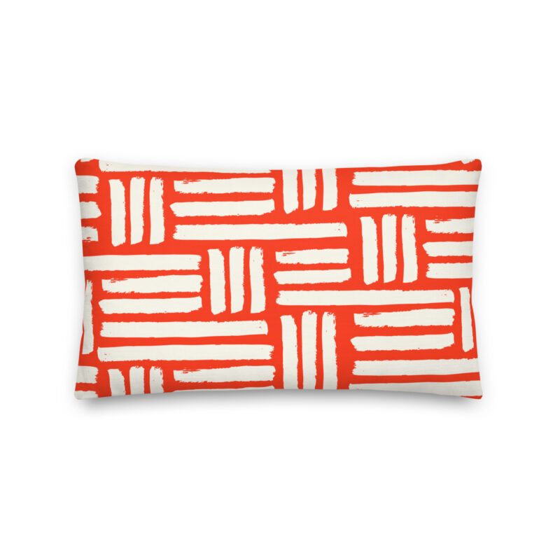 Basketweave Orange Pillow - Image 4