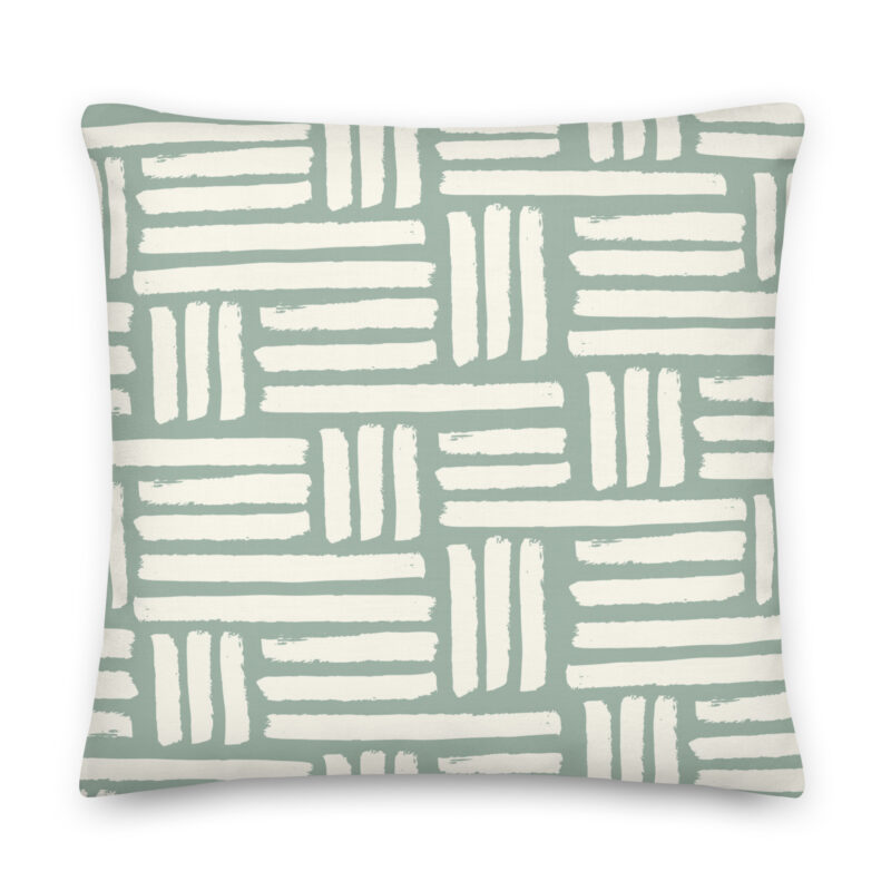 Basketweave Green Pillow